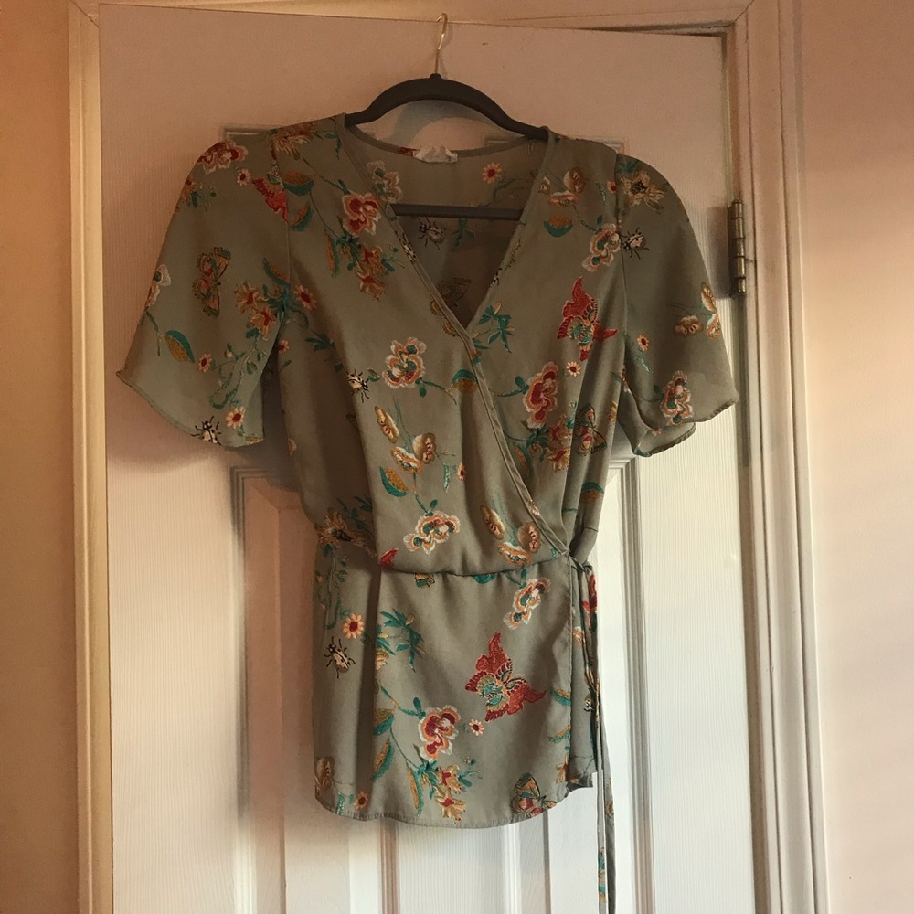 Wrap around floral blouse